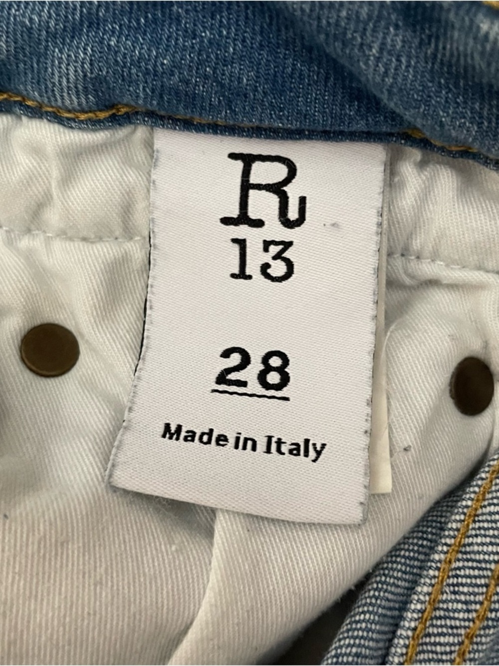 R13 Boy Rip Straight Leg Jeans in Jasper Stretch - Size 28 - Picture 8 of 9